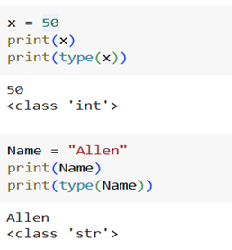 python variables and data types