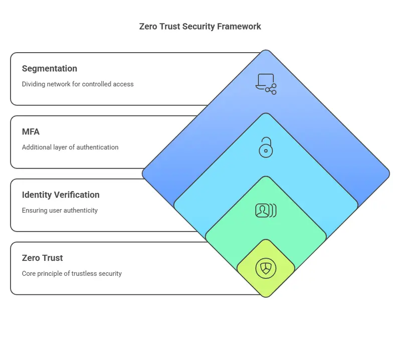 Cybersecurity Best Practices – Zero Trust Security Framework Diagram