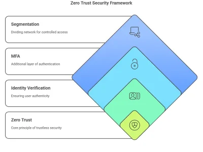 Cybersecurity Best Practices – Zero Trust Security Framework Diagram